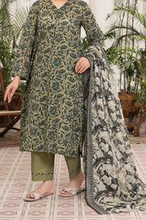 NUSL3296 Printed Lawn Suit - Unstitched 3Pc
